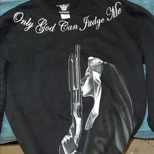 Black Graphic Crew Neck Sweater